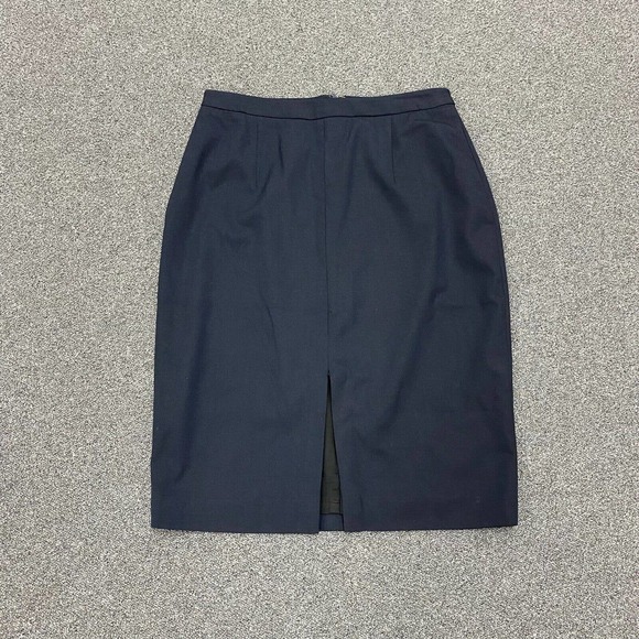 Halogen Women’s Size 8 Front Slit Straight Pencil Skirt Lined Navy Blue - Picture 1 of 6